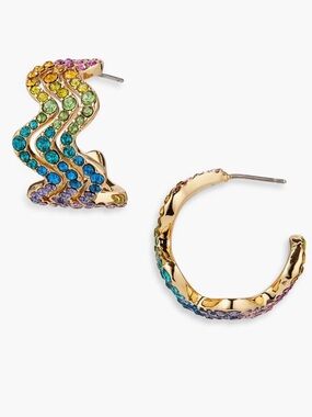 Kurt Geiger Rainbow Wave Hoop Earrings NWT